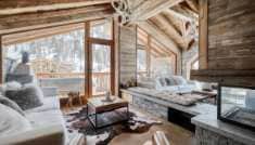 Stylish Chalet Overlooking Snowy Mountain Peaks